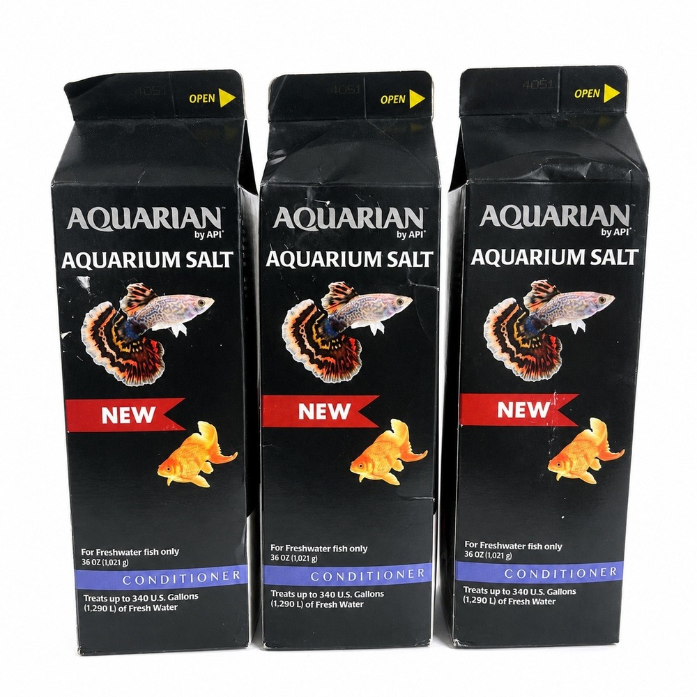 Aquarian by API Aquarium Salt 36 oz Freshwater Fish Conditioner Lot of 3